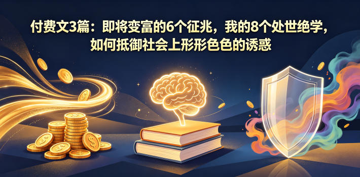付费文3篇：即将变富的6个征兆，我的8个处世绝学，如何抵御社会上形形色色的诱惑-资源后花园