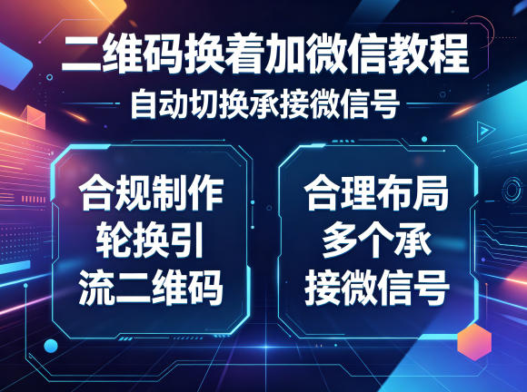二维码换着加微信教程，自动切换承接微信号，合规制作轮换引流二维码，合理布局多个承接微信号-资源后花园
