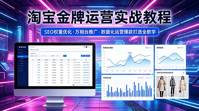 2026 淘宝金牌运营实战教程，SEO权重优化万相台推广，数据化运营爆款打造全教学-资源后花园
