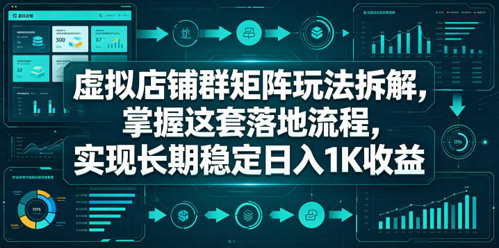 虚拟店铺群矩阵玩法拆解，掌握这套落地流程，实现长期稳定日入1K收益【揭秘】-资源后花园