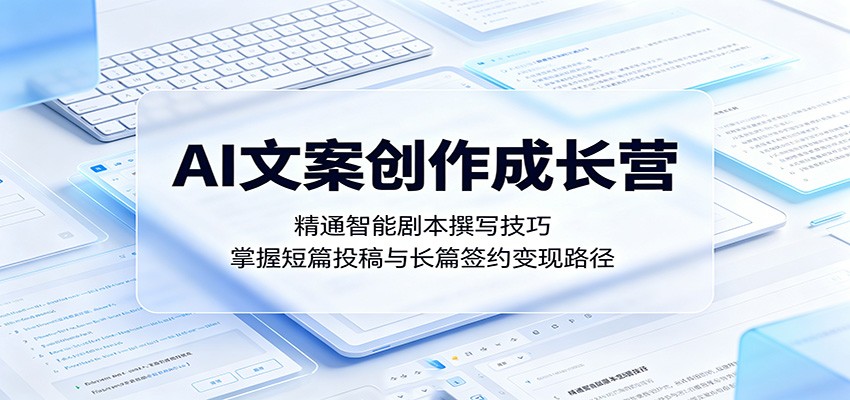 AI文案创作成长营：精通智能剧本撰写技巧，掌握短篇投稿与长篇签约变现路径-资源后花园