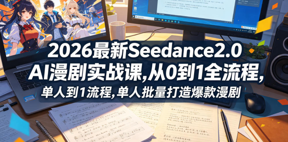 2026最新Seedance2.0 AI漫剧实战课,，从0到1全流程，单人批量打造爆款漫剧-资源后花园