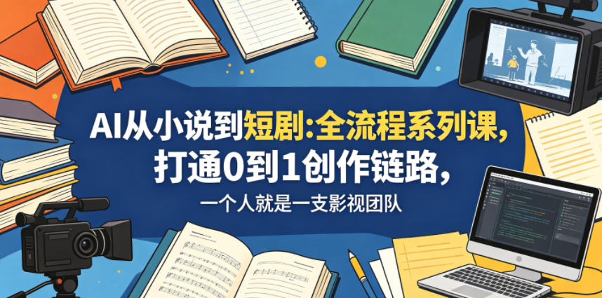 AI从小说到短剧全流程系列课，打通0到1创作链路，一个人就是一支影视团队-资源后花园