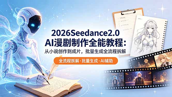 2026Seedance2.0 AI制作全能教程：从小说创作到成片，批量生成全流程拆解-资源后花园
