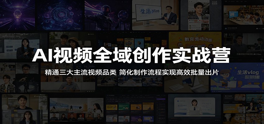 AI视频全域创作实战营：精通三大主流视频品类，简化制作流程实现高效批量出片-资源后花园