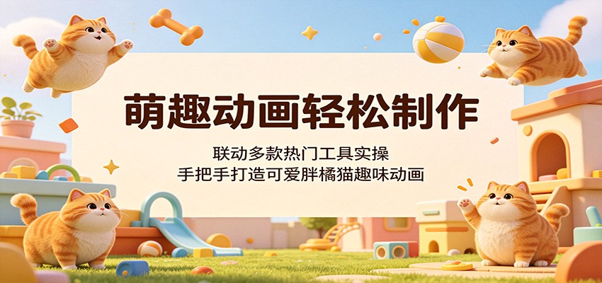 萌趣动画轻松制作，联动多款热门工具实操，手把手打造可爱胖橘猫趣味动画-资源后花园