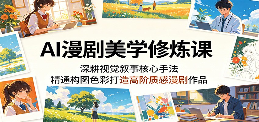 AI漫剧美学修炼课：深耕视觉叙事核心手法，精通构图色彩打造高阶质感漫剧作品-资源后花园
