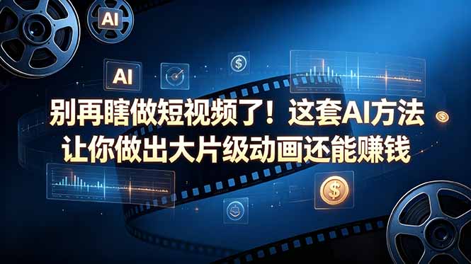 别再瞎做短视频了！这套 AI 方法让你做出大片级动画还能赚钱【原创双语字幕】-资源后花园