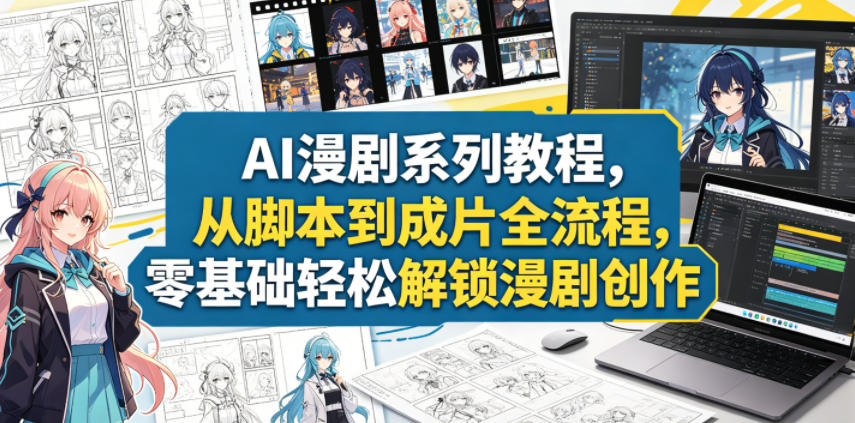 AI漫剧系列教程，从脚本到成片全流程，零基础轻松解锁漫剧创作-资源后花园