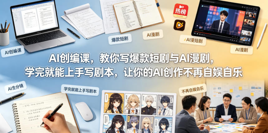 AI创编课，教你写爆款短剧与AI漫剧，学完就能上手写剧本，让你的AI创作不再自娱自乐(更新0521)-资源后花园