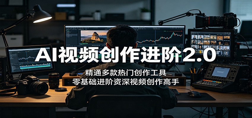 AI视频创作进阶2.0：精通多款热门创作工具，零基础进阶资深视频创作高手-资源后花园