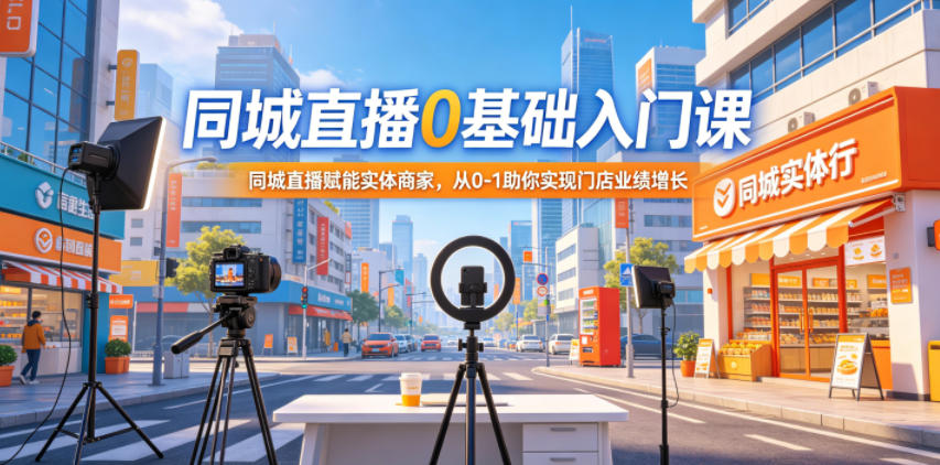 同城直播0基础入门课，同城直播赋能实体商家，从0-1助你实现门店业绩增长-资源后花园