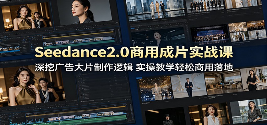 Seedance2.0商用成片实战课：深挖广告大片制作逻辑，实操教学轻松商用落地-资源后花园