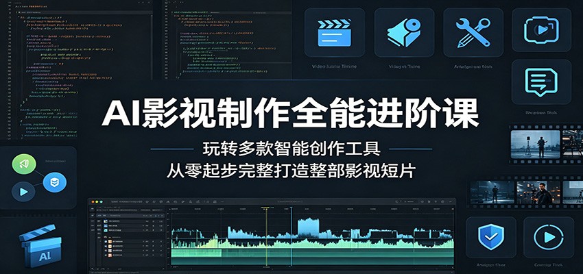 AI影视制作全能进阶课：玩转多款智能创作工具，从零起步完整打造整部影视短片-资源后花园