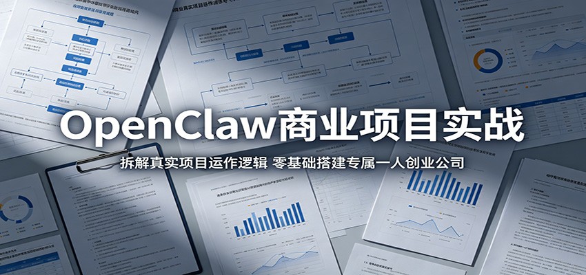 OpenClaw商业项目实战：拆解真实项目运作逻辑，零基础搭建专属一人创业公司-资源后花园