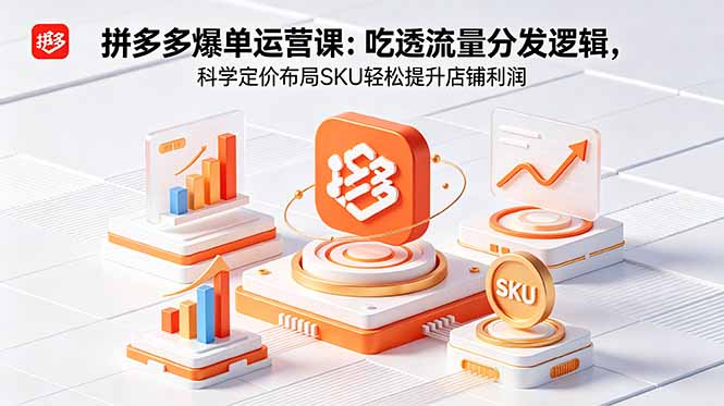 拼多多爆单运营实战课：吃透流量分发逻辑，科学定价布局SKU轻松提升店铺利润-资源后花园