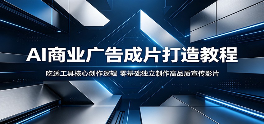 AI商业广告成片打造教程：吃透工具核心创作逻辑，零基础独立制作高品质宣传影片-资源后花园