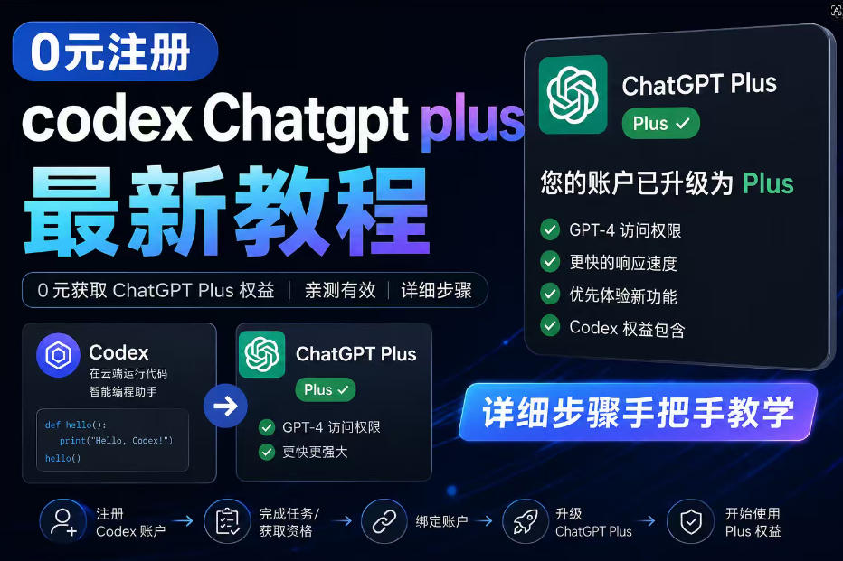0元全自动注册codex gpt plus最新教程，0元获取GPT Plus权益，手把手详细教学-资源后花园