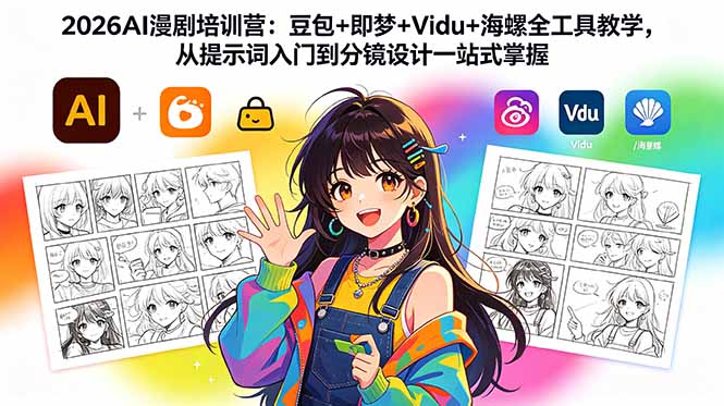 2026AI漫剧培训营：豆包+即梦+Vidu+海螺全工具教学，从提示词入门到分镜设计一站式掌握-资源后花园