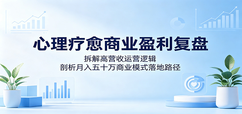 心理疗愈商业盈利复盘：拆解高营收运营逻辑，剖析月入五十万商业模式落地路径-资源后花园