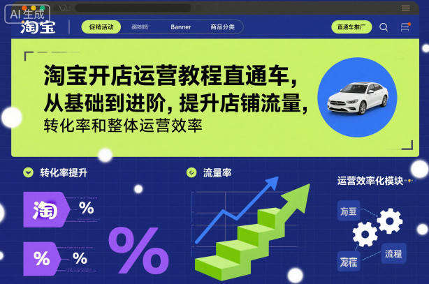 淘宝开店运营教程直通车，从基础到进阶，提升店铺流量，转化率和整体运营效率(更新26年05月27日)-资源后花园