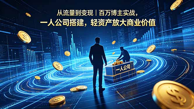 从流量到变现｜百万博主实战，一人公司搭建，轻资产放大商业价值-资源后花园