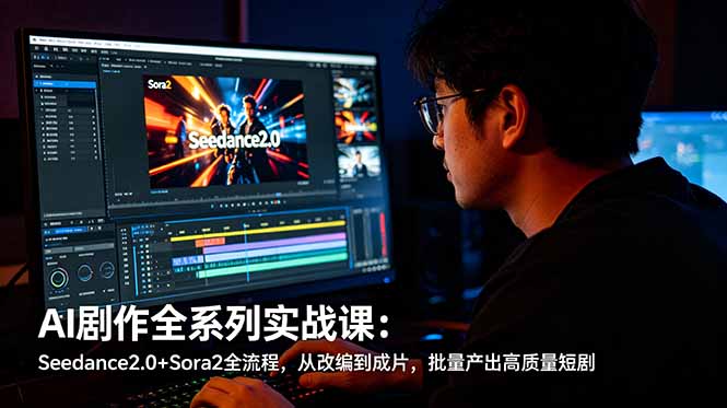 AI剧作全系列实战课：Seedance2.0+Sora2全流程，从改编到成片，批量产出高质量短剧-资源后花园
