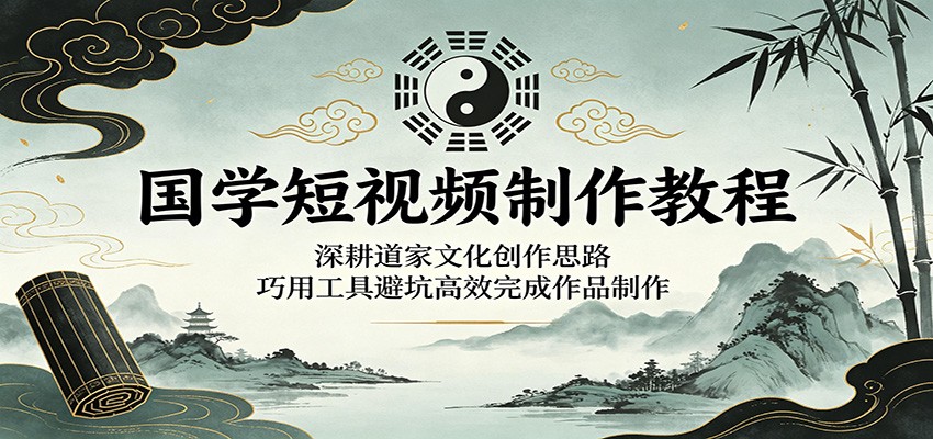国学短视频制作教程：深耕道家文化创作思路，巧用工具避坑高效完成作品制作-资源后花园