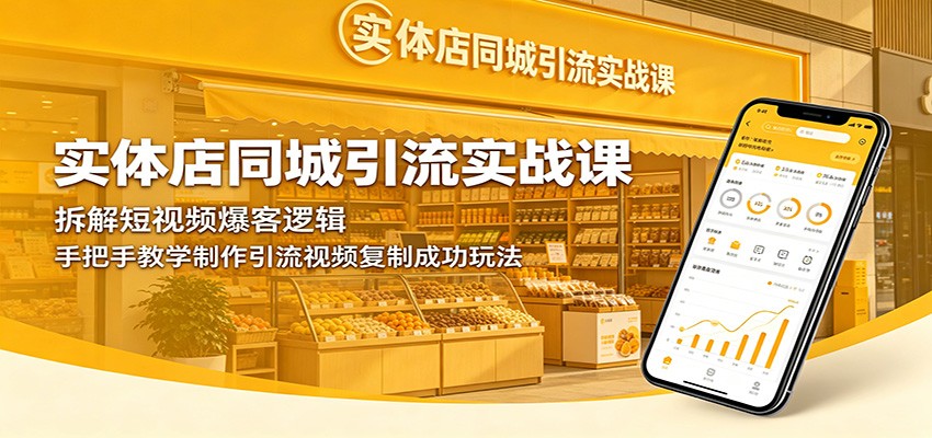 实体店同城引流实战课：拆解短视频爆客逻辑，手把手教学制作引流视频复制成功玩法-资源后花园