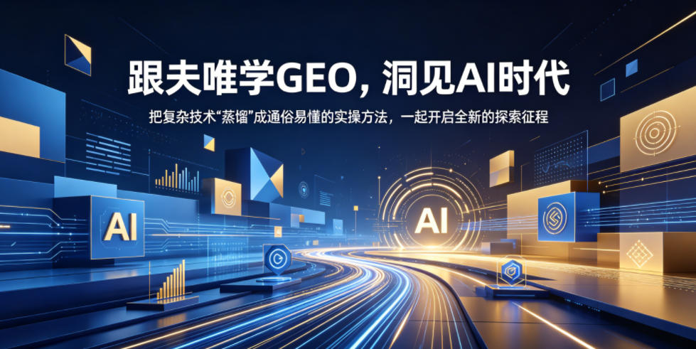 跟夫唯学GEO，洞见AI时代，把复杂技术“蒸馏”成通俗易懂的实操方法，一起开启全新的探索征程-资源后花园