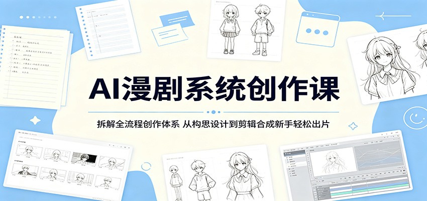 AI漫剧系统创作课：拆解全流程创作体系，从构思设计到剪辑合成新手轻松出片-资源后花园