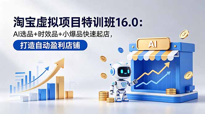 淘宝虚拟项目特训班16.0：AI选品+时效品+小爆品快速起店，打造自动盈利店铺-资源后花园