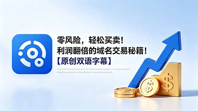 零风险，轻松买卖！利润翻倍的域名交易秘籍！【原创双语字幕】-资源后花园