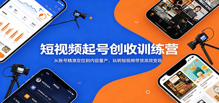 短视频起号创收训练营：从账号精准定位到内容量产，玩转短视频带货高效变现-资源后花园