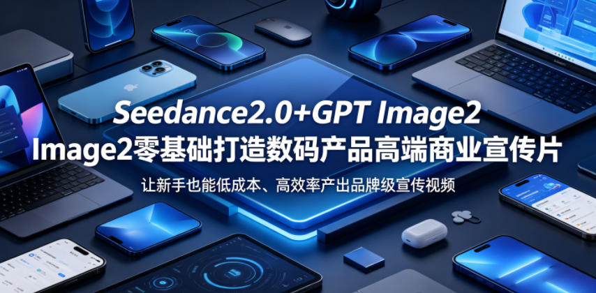 Seedance2.0+GPT Image2零基础打造数码产品高端商业宣传片，让新手也能低成本、高效率产出品牌级宣传视频-资源后花园