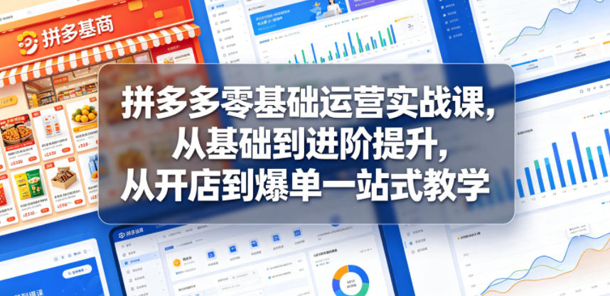 拼多多零基础运营实战课，从基础到进阶提升，从开店到爆单一站式教学-资源后花园