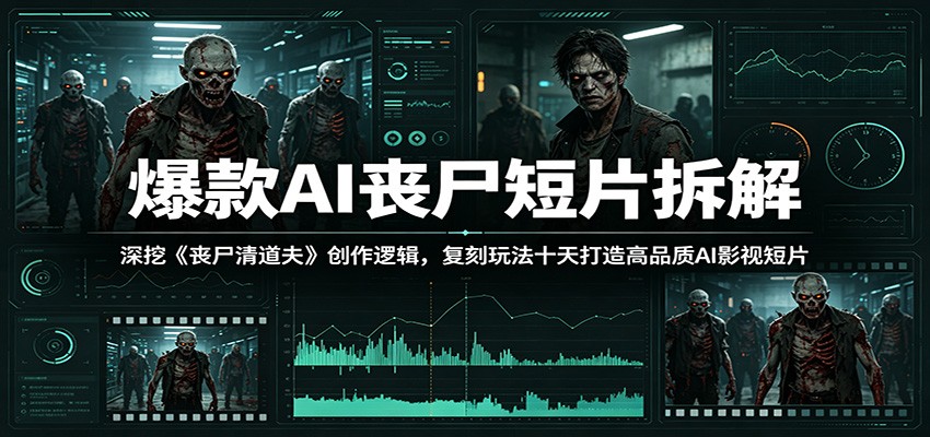 爆款AI丧尸短片拆解：深挖《丧尸清道夫》创作逻辑，复刻玩法快速打造高品质AI影视短片-资源后花园
