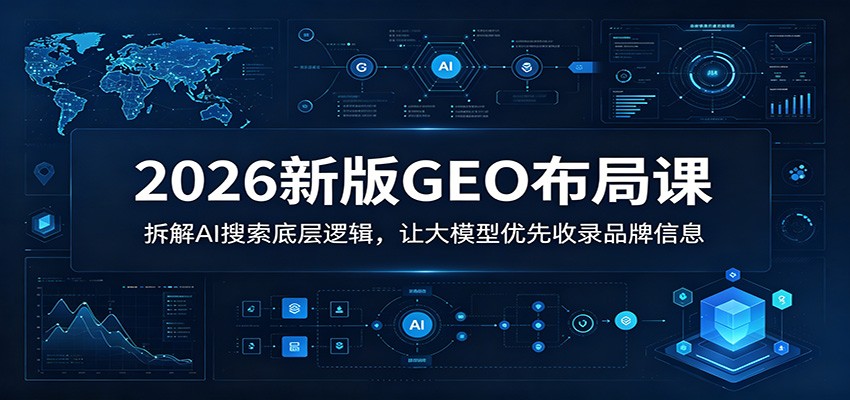 2026新版GEO布局课：拆解AI搜索底层逻辑，让大模型优先收录品牌信息-资源后花园