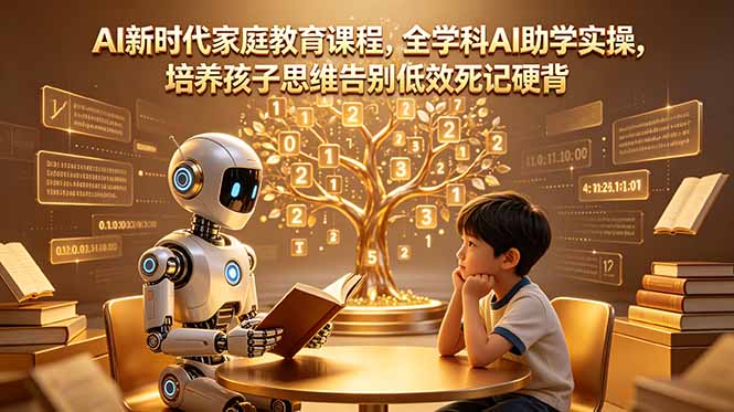 AI新时代家庭教育课程，全学科AI助学实操，培养孩子思维告别低效死记硬背-资源后花园
