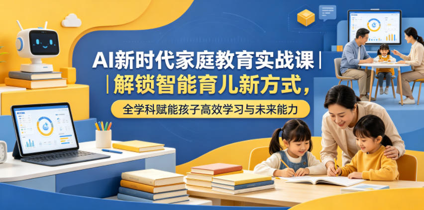 AI新时代家庭教育实战课｜解锁智能育儿新方式，全学科赋能孩子高效学习与未来能力-资源后花园