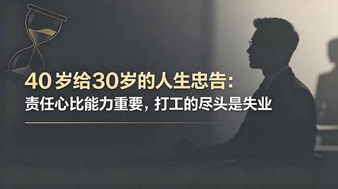 付费文章：40岁给30岁的人生忠告：责任心比能力重要，打工的尽头是失业-资源后花园