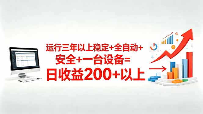 三年以上稳定+全自动+安全+一台设备=日收益200+-资源后花园