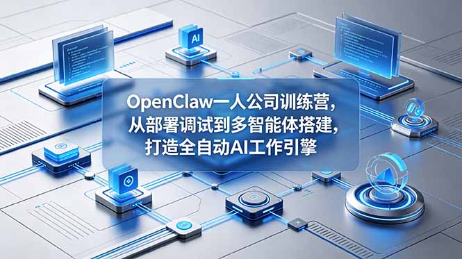OpenClaw 一人公司训练营，从部署调试到多智能体搭建，打造全自动 AI 工作引擎-资源后花园