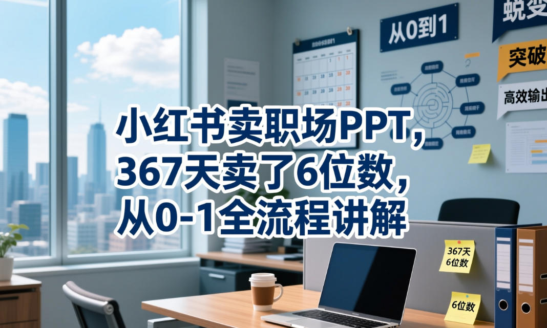 小红书卖职场PPT，367天卖了6位数，从0-1全流程讲解-资源后花园