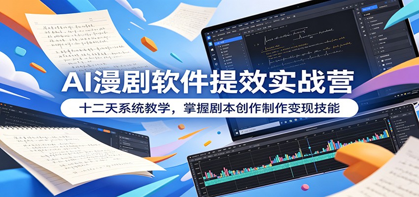 AI漫剧软件提效实战营：十二天系统教学，掌握剧本创作制作变现技能-资源后花园