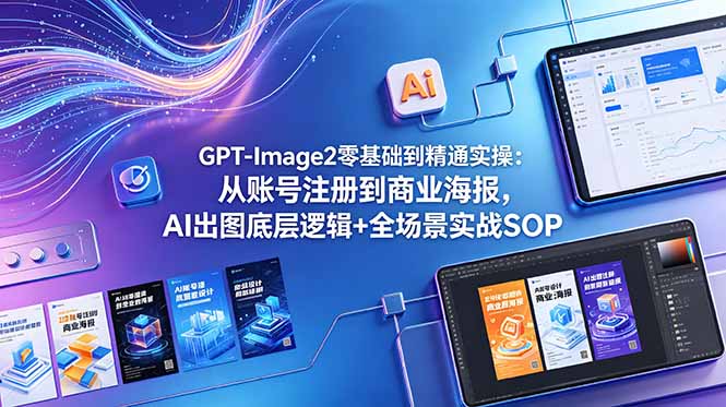 GPT-Image2零基础到精通实操：从账号注册到商业海报，AI出图底层逻辑+全场景实战SOP-资源后花园