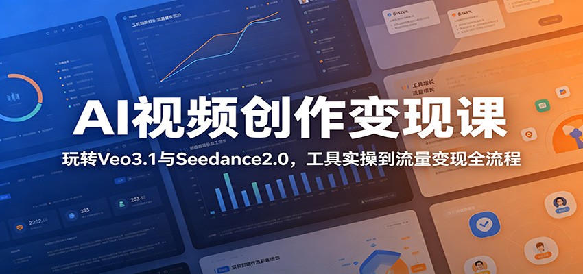 AI视频创作变现课：玩转Veo3.1与Seedance2.0，工具实操到流量变现全流程-资源后花园