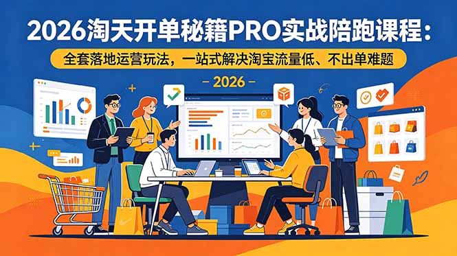 2026淘天开单秘籍PRO实战陪跑课程：全套落地运营玩法，一站式解决淘宝流量低、不出单难题-资源后花园