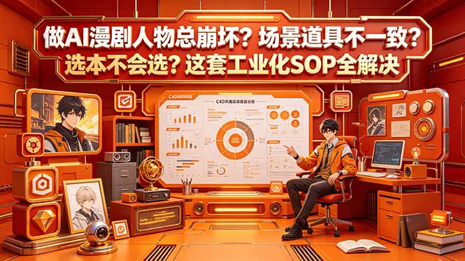 做AI漫剧人物总崩坏？场景道具不一致？选本不会选？这套工业化SOP全解决 (更新-资源后花园
