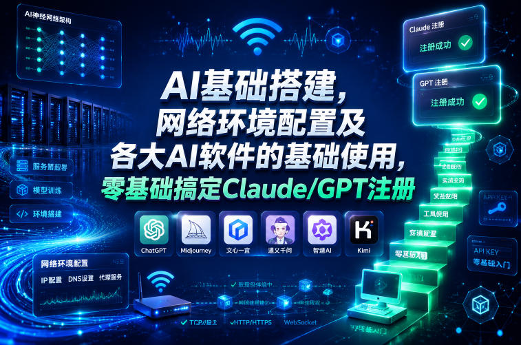 AI基础搭建，网络环境配置及各大AI软件的基础使用，零基础搞定Claude/GPT注册-资源后花园